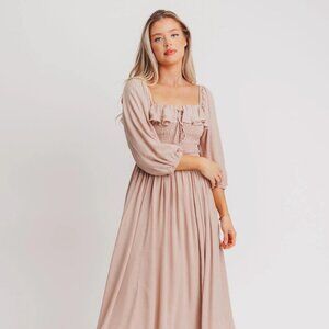 Worth Collective Geri Maxi Dress Ecru Small NWT